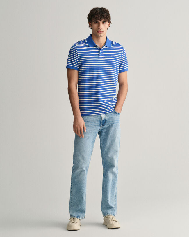 Striped Piqué Polo Shirt