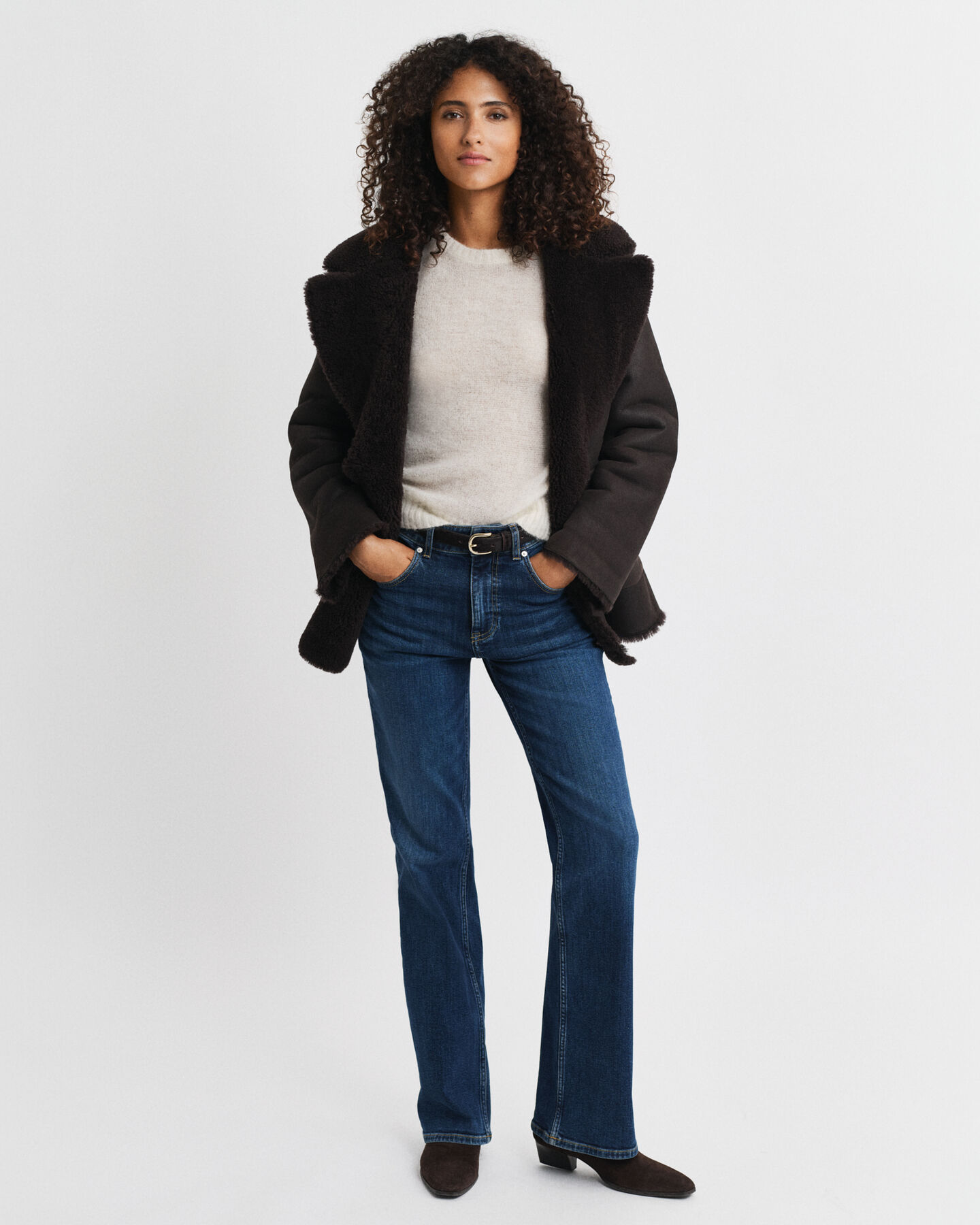 Mohair Blend Short Sleeve Crew Neck Sweater