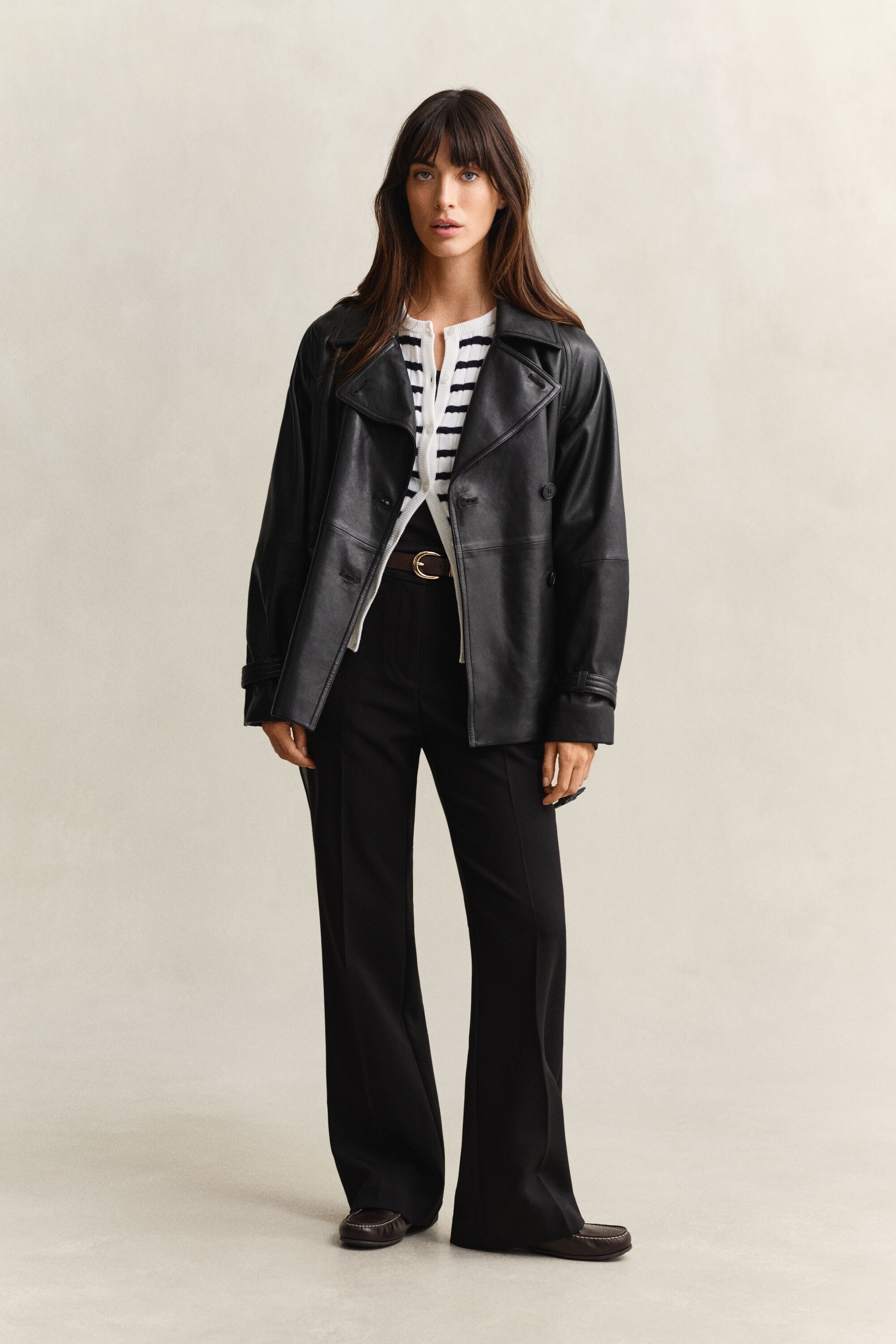 Striped Cable Knit Cardigan