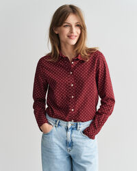 Regular Fit Dot Print Cotton Voile Shirt
