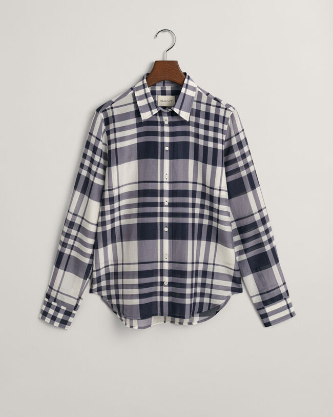 Regular Fit Checked Cotton Silk Shirt