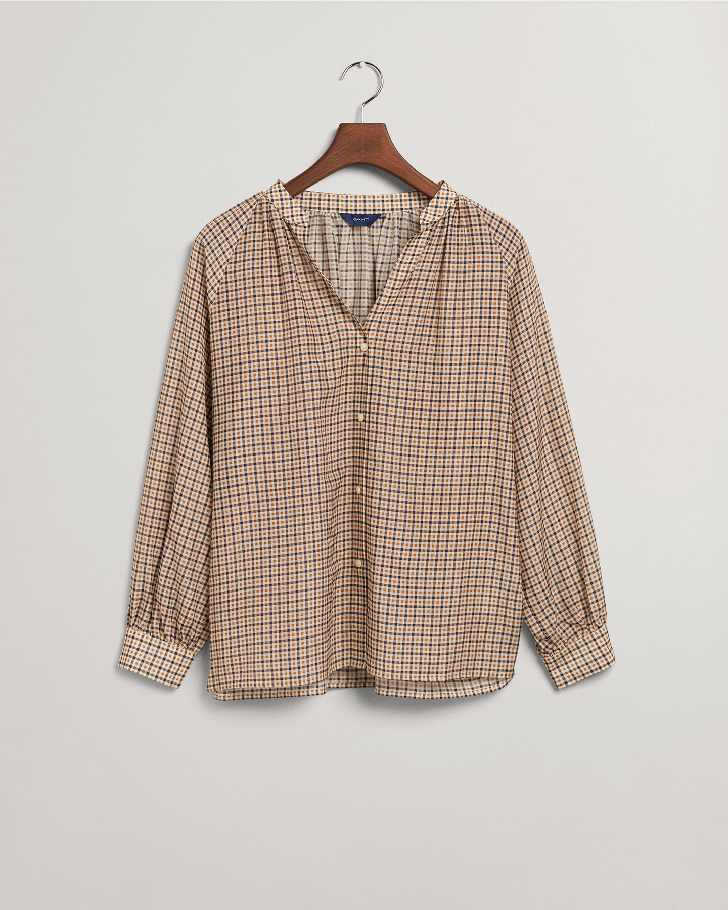 Check Cotton Silk Blouse