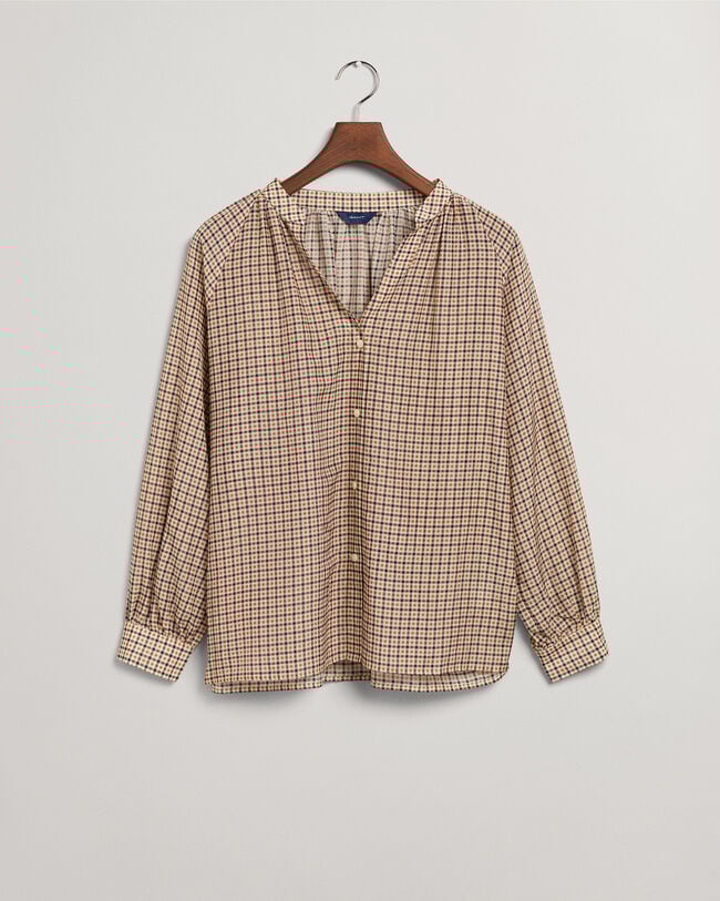 Check Cotton Silk Blouse