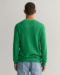 Cotton Piqu&eacute; Crew Neck Sweater