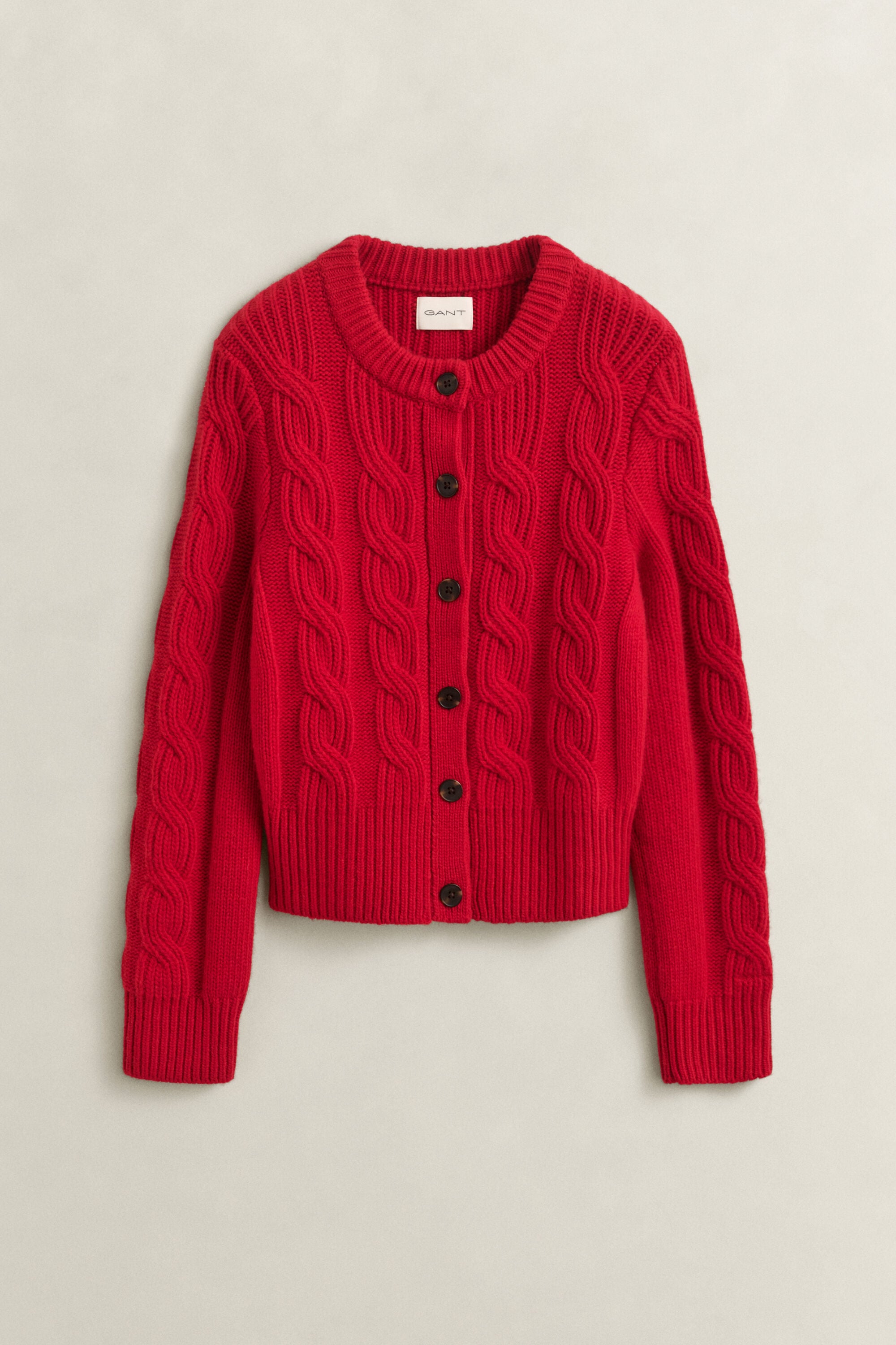 Wool Blend Cable Knit Cardigan