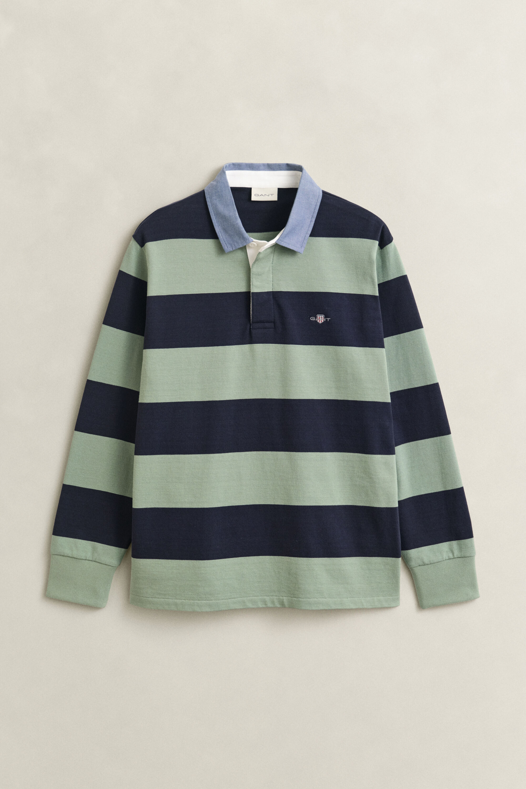 Chambray Collar Striped Heavy Rugger