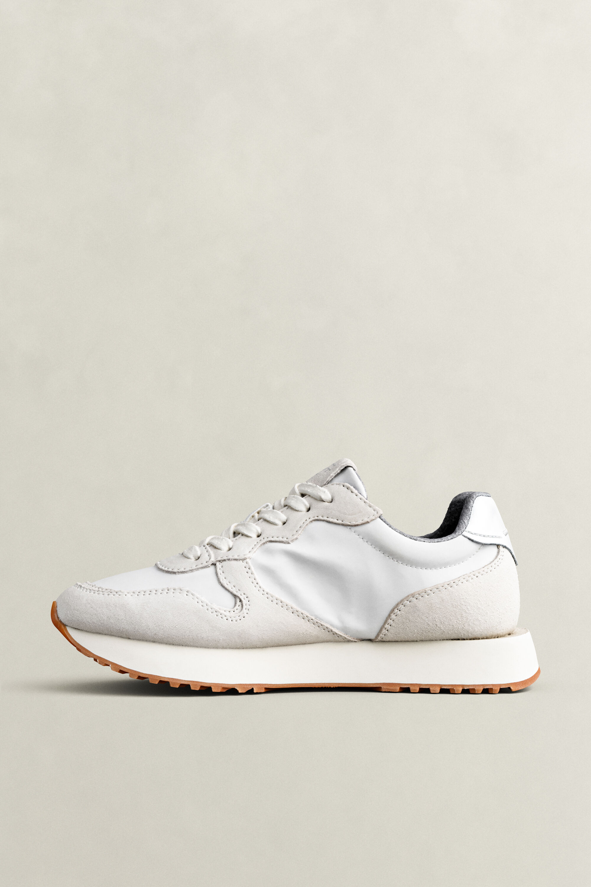 Bevinda Suede Nylon Sneakers — EGGSHELL