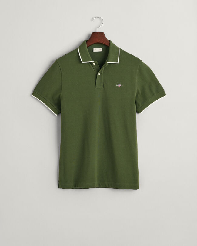 Framed Tipped Piqu&eacute; Polo Shirt