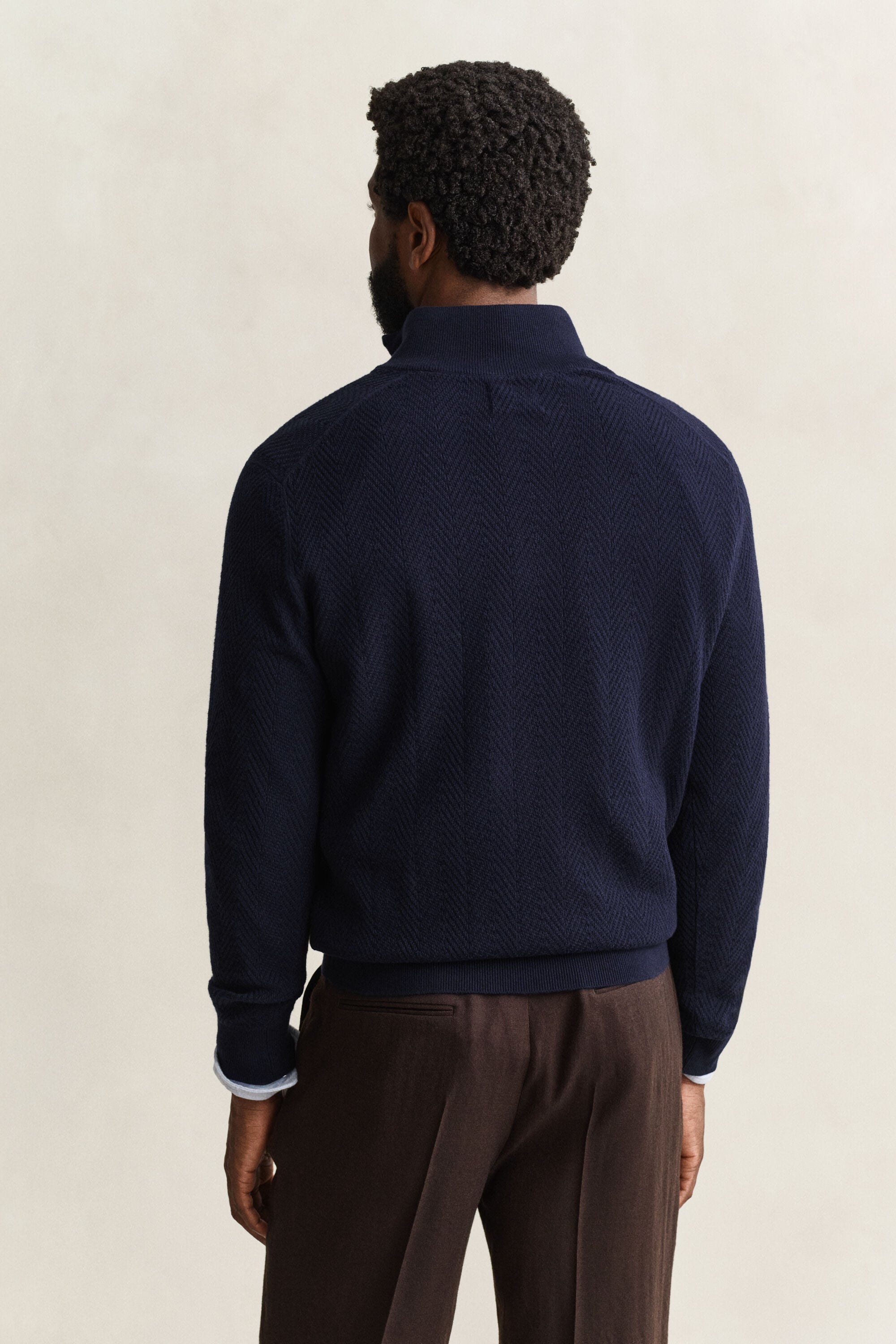 Herringbone Half-Zip Sweater