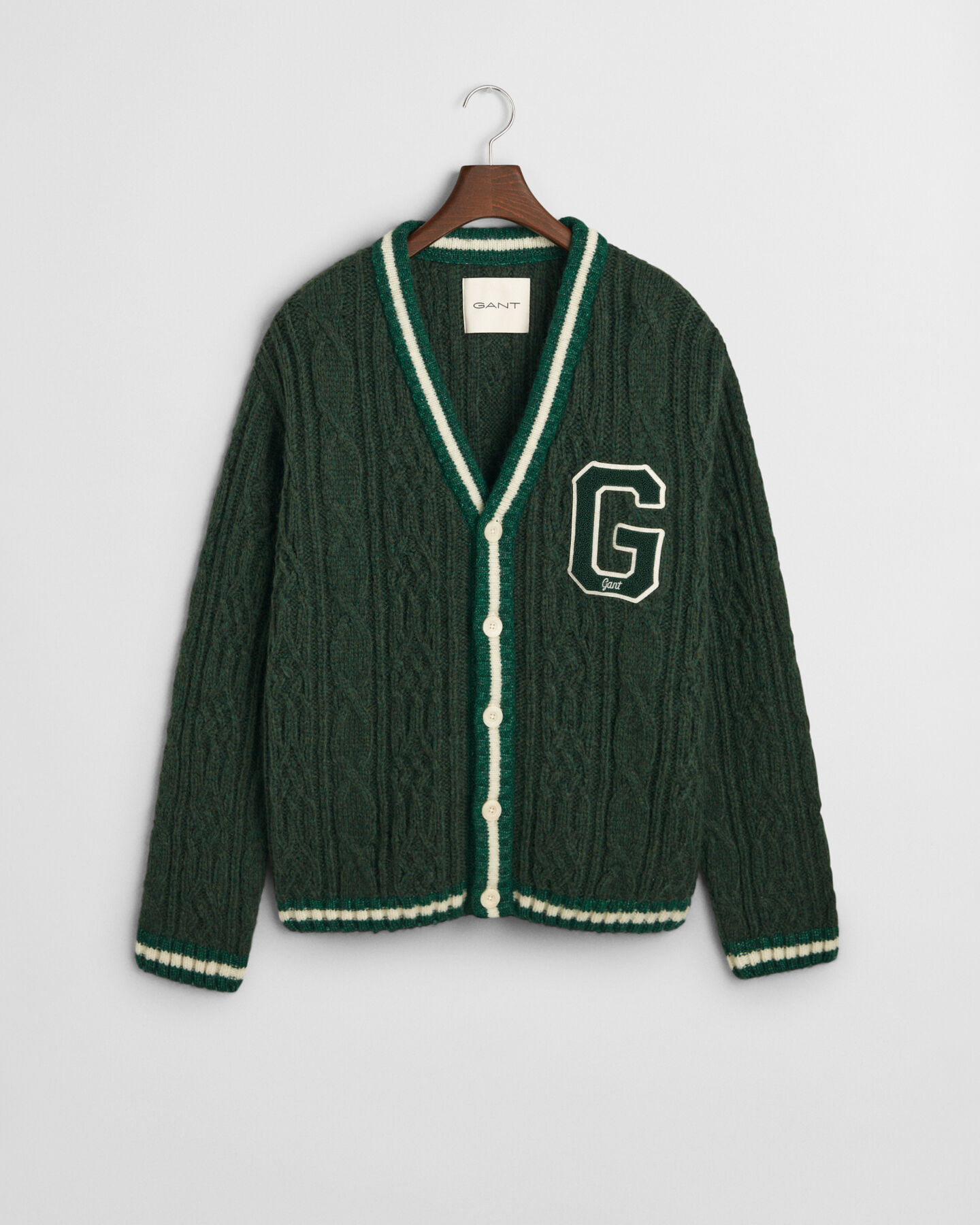 Seasonal G Cable Knit Cardigan