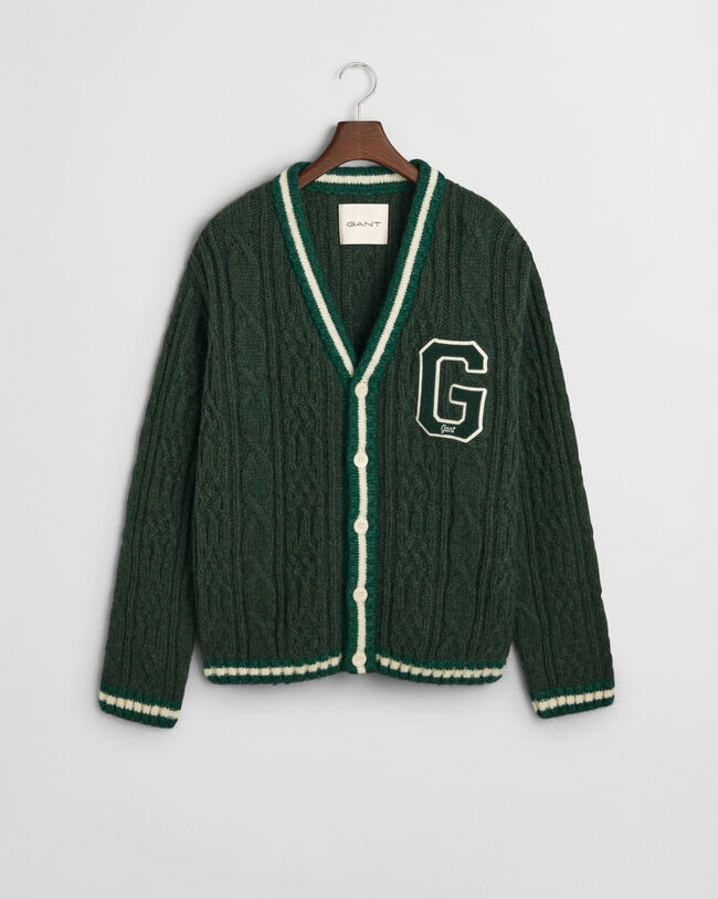 Seasonal G Cable Knit Cardigan