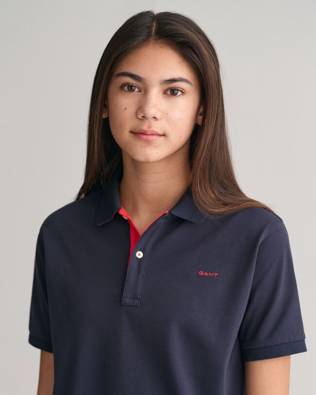 Teens Contrast Piqu&eacute; Polo Shirt