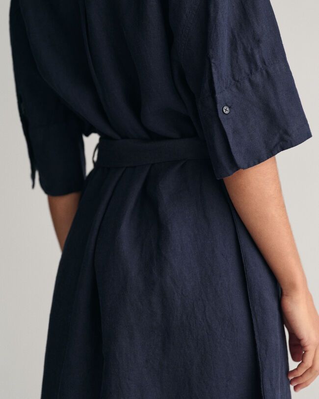 Linen Short Sleeve Shirt Dress