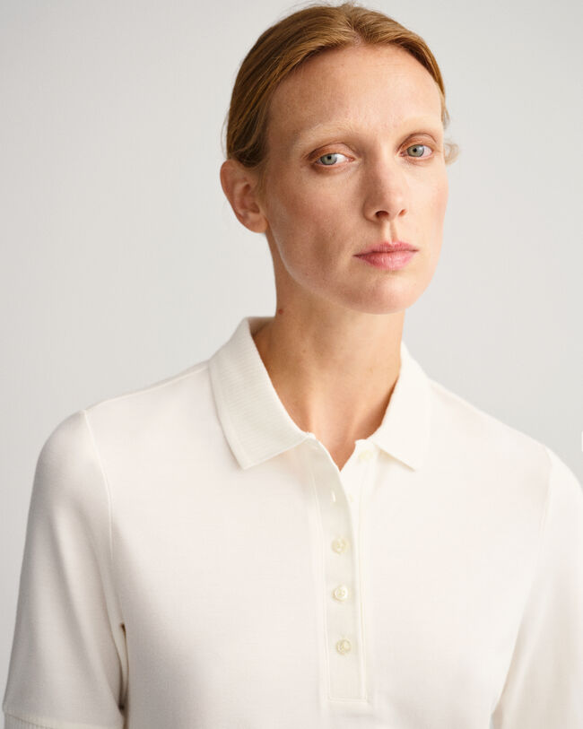 Detail Collar Piqué Polo Shirt