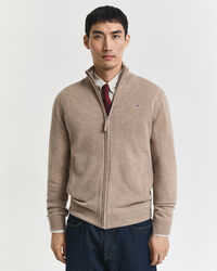 Superfine Lambswool Zip Cardigan
