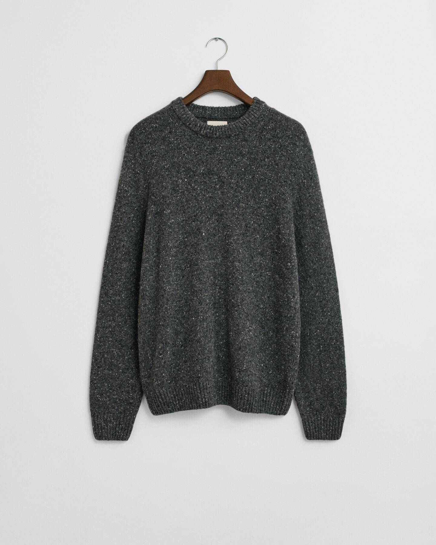 Wool Blend Nepps Crew Neck Sweater