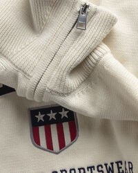 Retro Shield Half-Zip Sweater