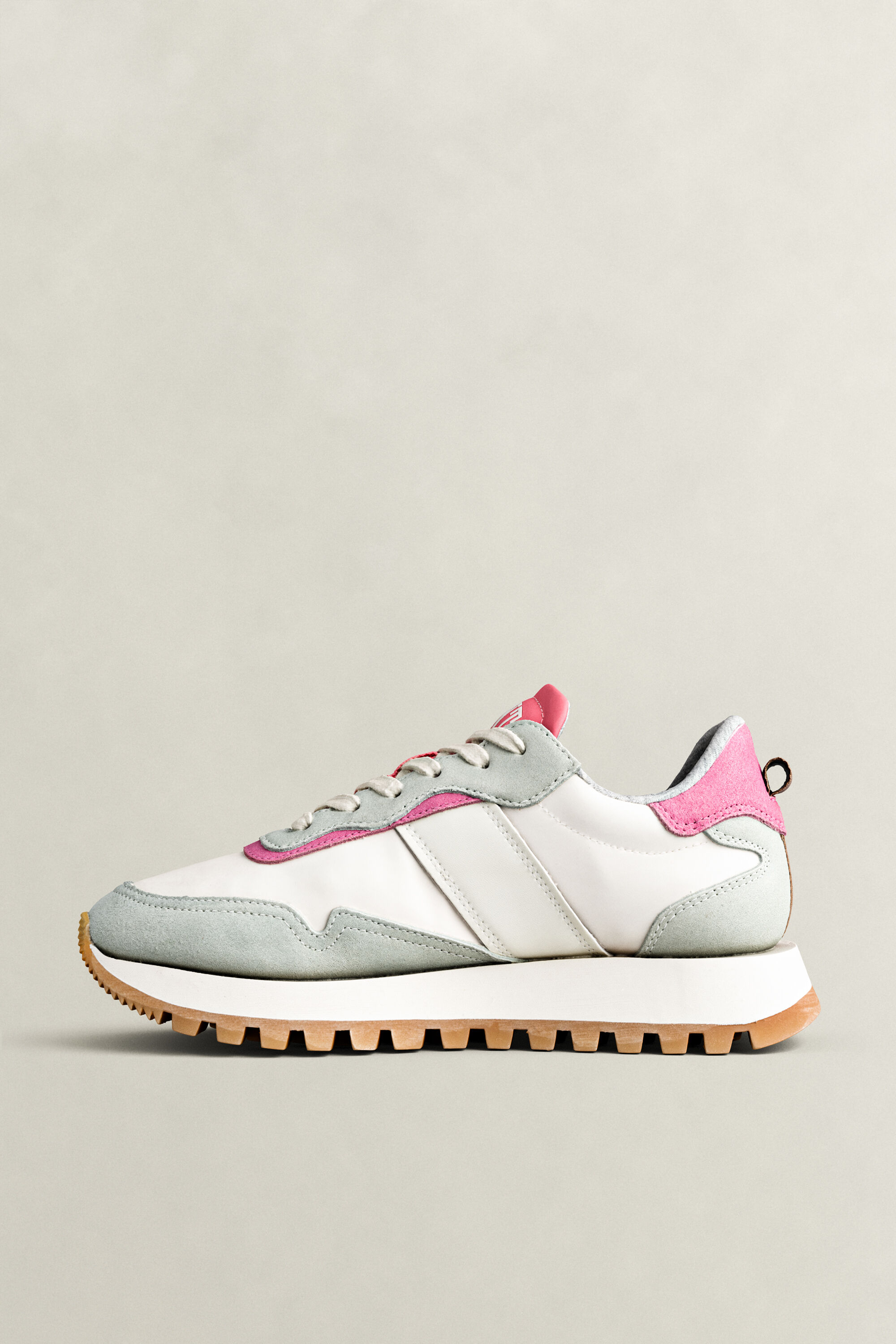 Caffay Suede Nylon Sneakers — EGGSHELL