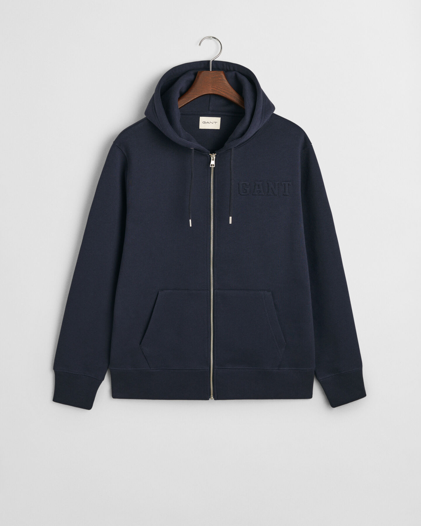 Embossed Zip Hoodie