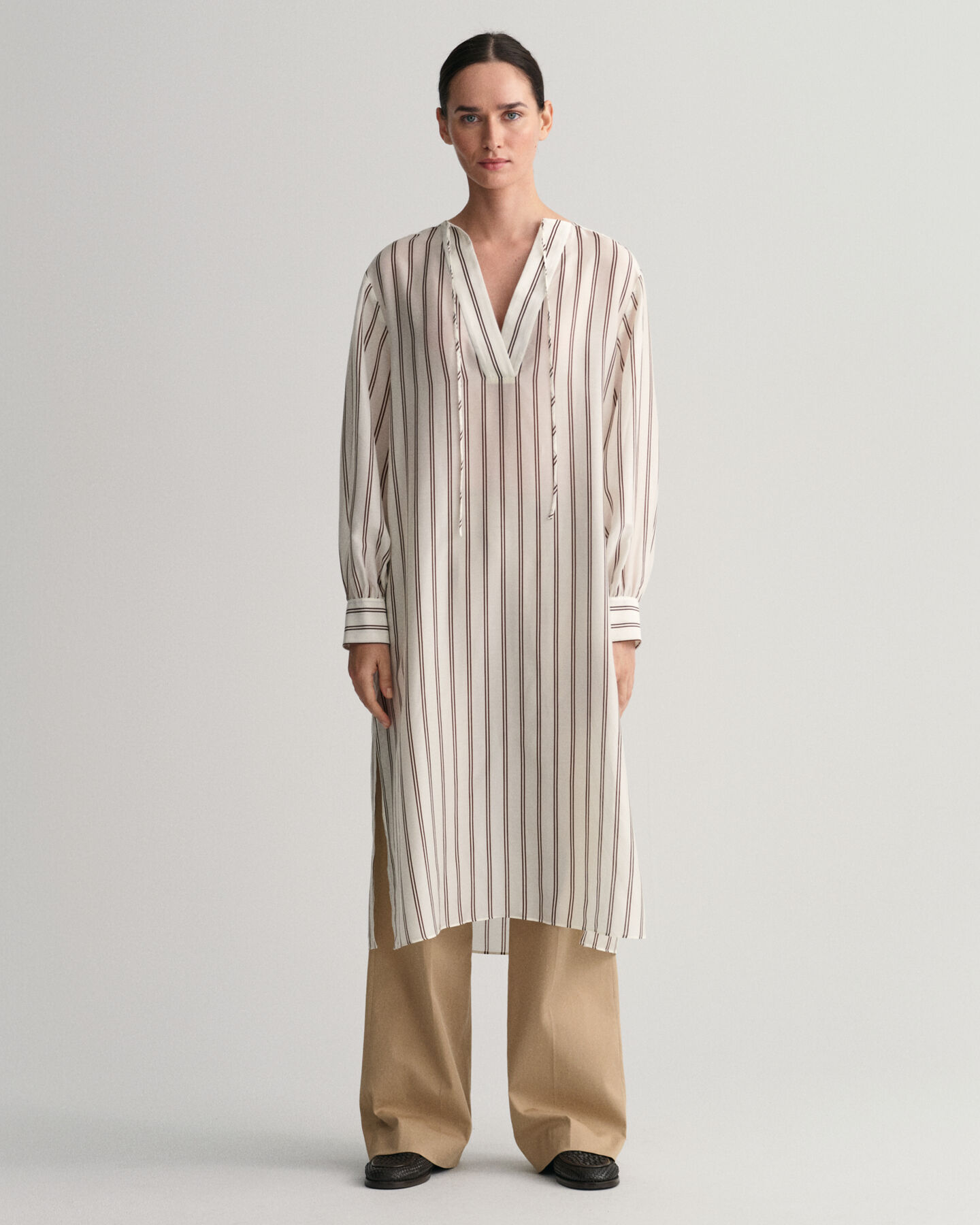 Striped V-Neck Caftan