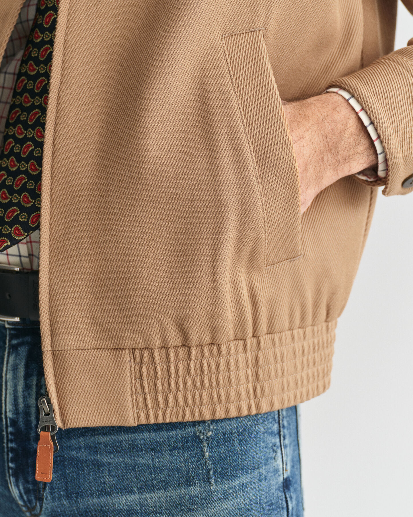 Wool Blend Harrington Jacket