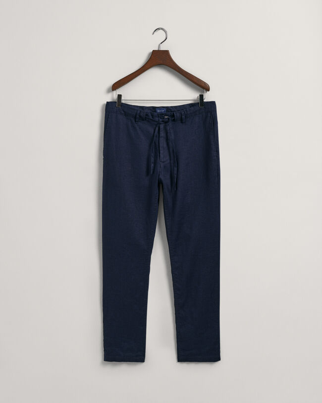 Relaxed Fit Linen Drawstring Pants