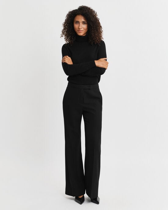Wool Blend Flared Tuxedo Pants