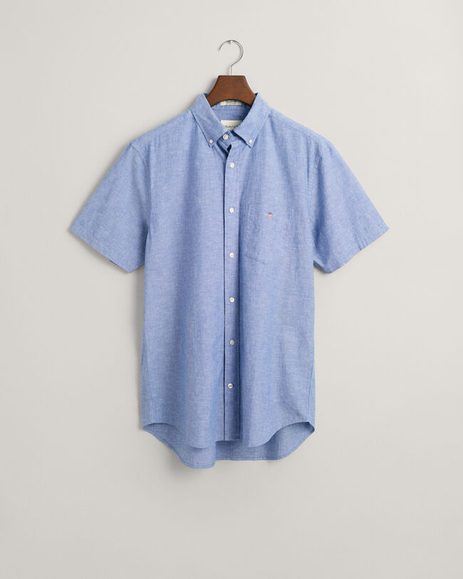 Regular Fit Cotton Linen Short Sleeve Shirt