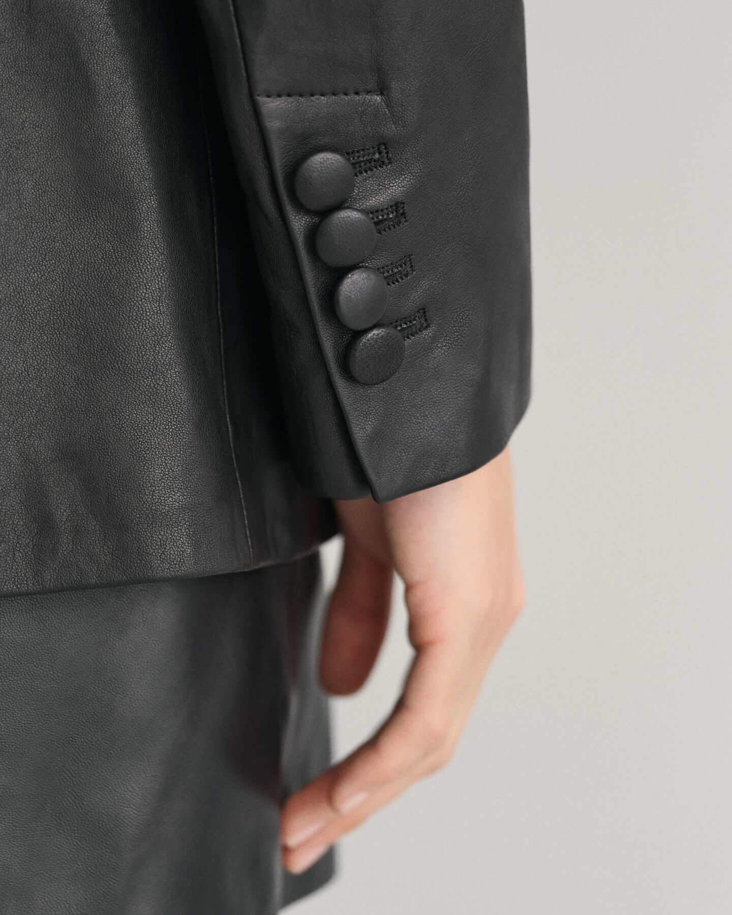 Regular Fit Leather Blazer