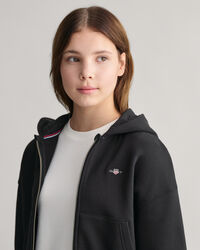 Teen Girls Shield Cropped Zip Hoodie
