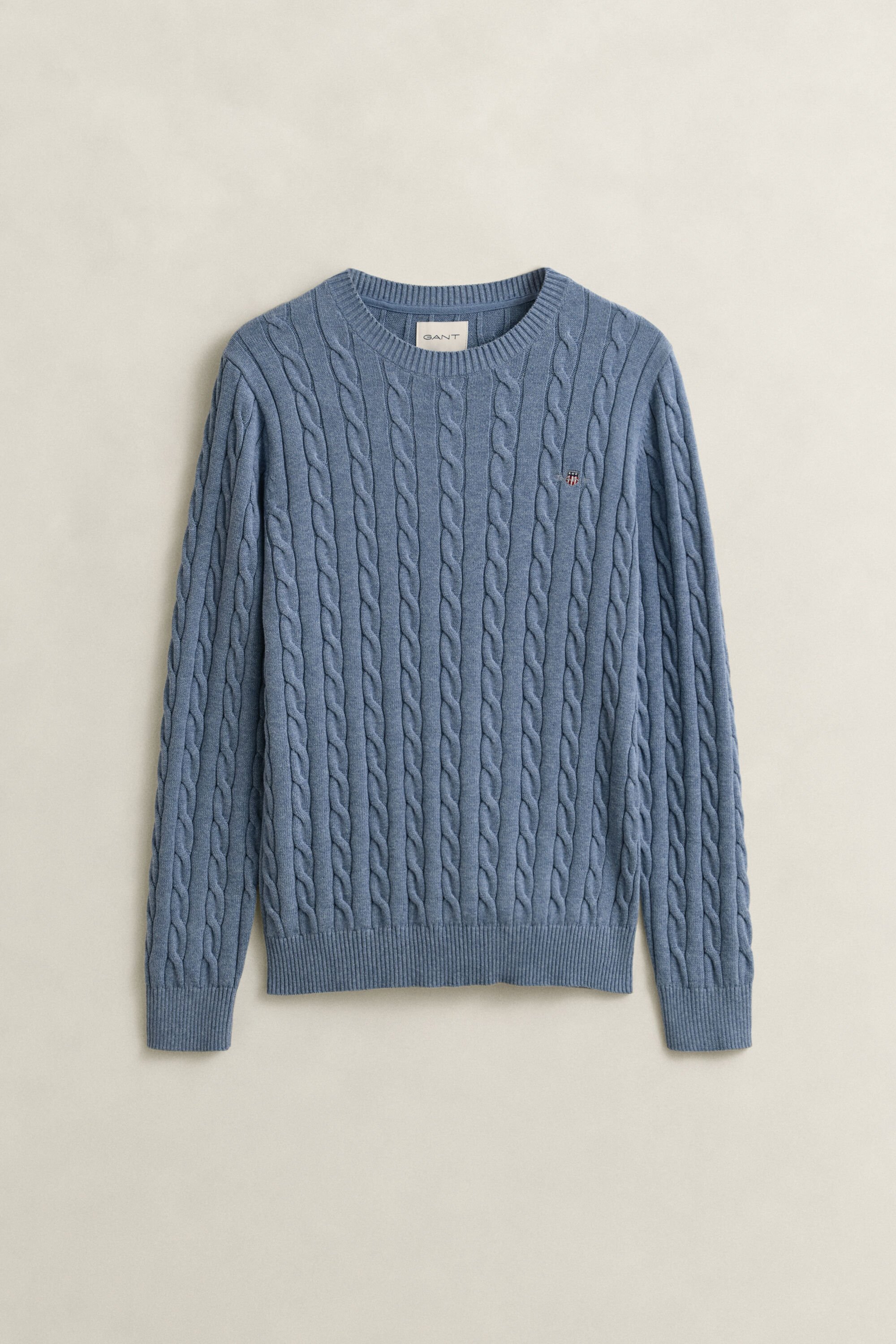 Cotton Cable Knit Crew Neck Sweater