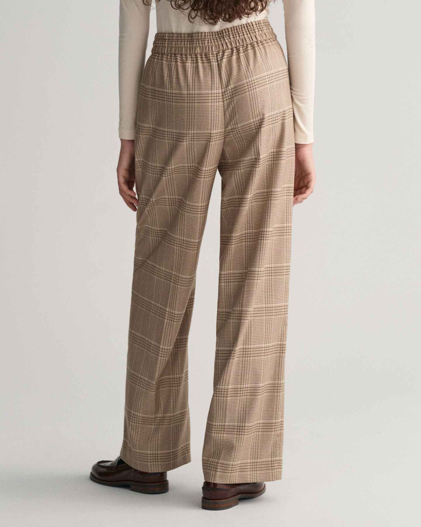 Relaxed Fit Checked Pull-On Pants