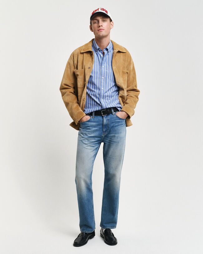 Relaxed Fit Striped Heritage Poplin Shirt