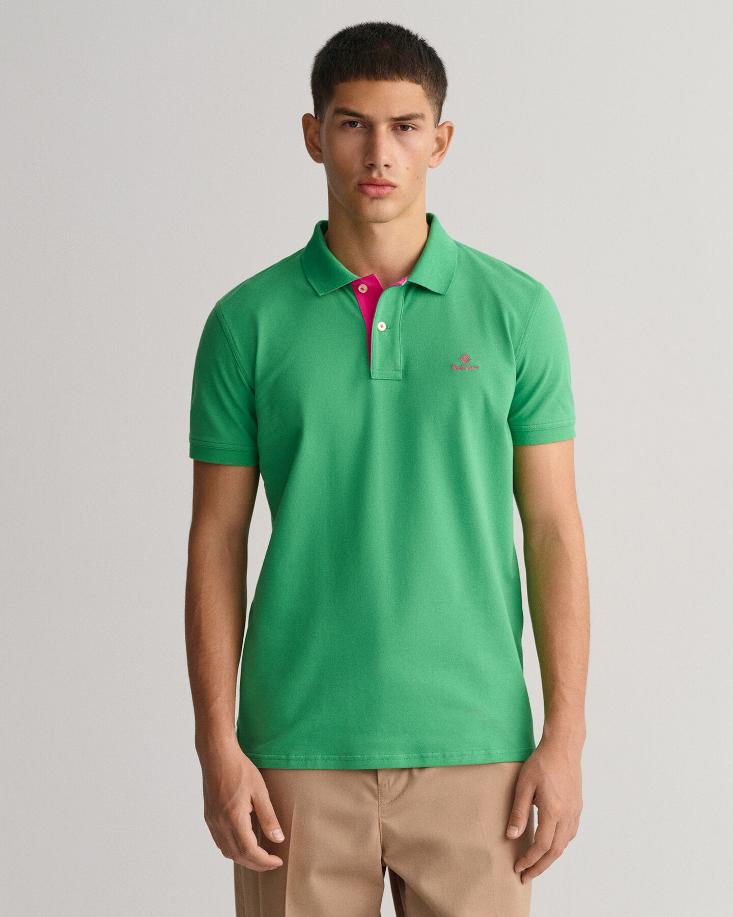 Contrast Collar Piqu&eacute; Polo Shirt