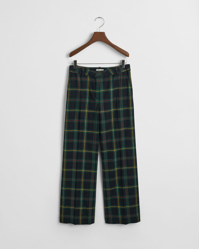 Straight Leg Checked Suit Pants