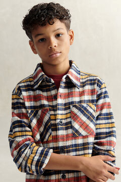 Teen Boys Checked Overshirt — EVENING BLUE 5