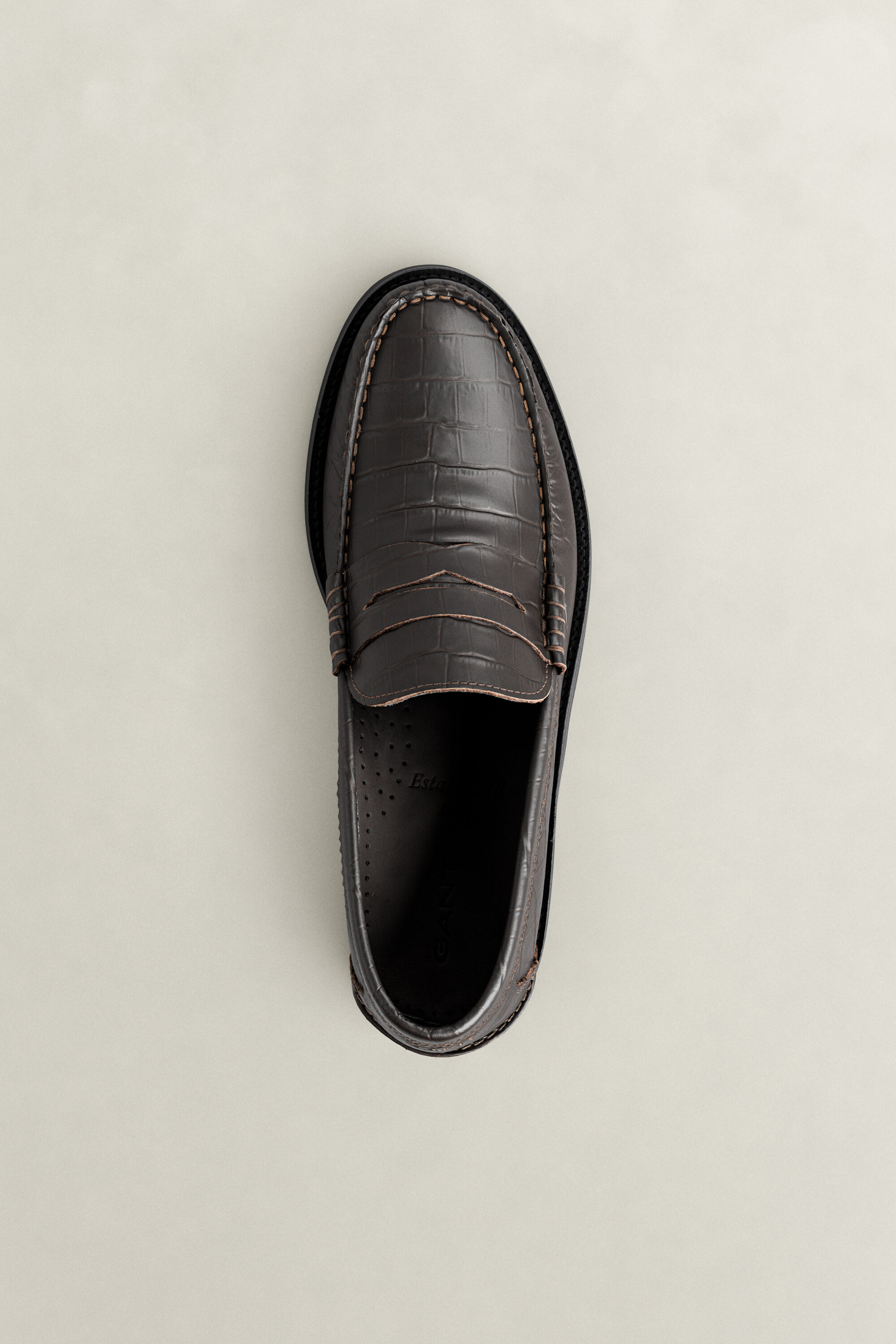 Lenkoxx Croc-Effect Leather Loafers