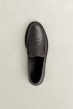 Lenkoxx Croc-Effect Leather Loafers — DARK BROWN 3