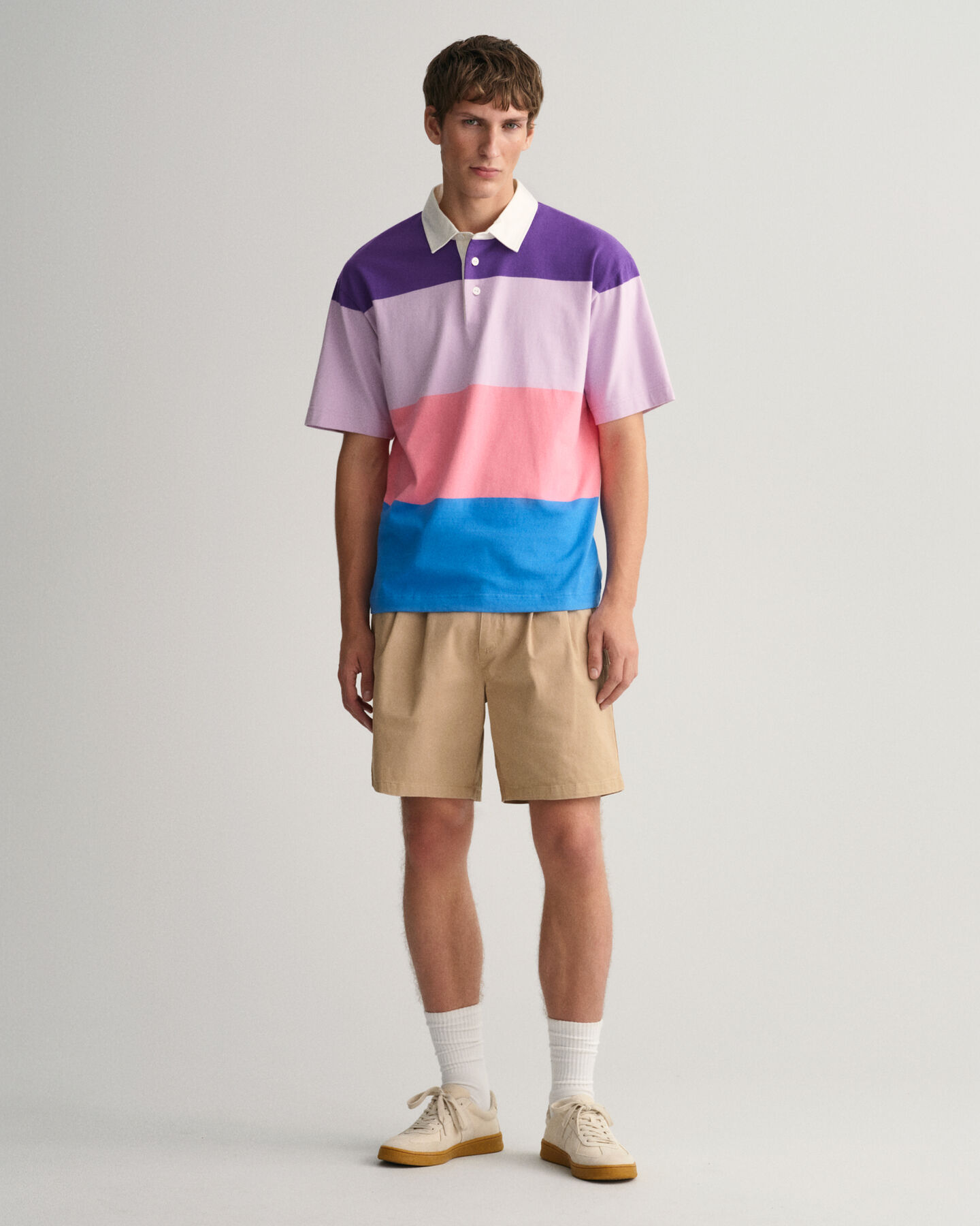 Retro Block Stripe Short Sleeve Rugger