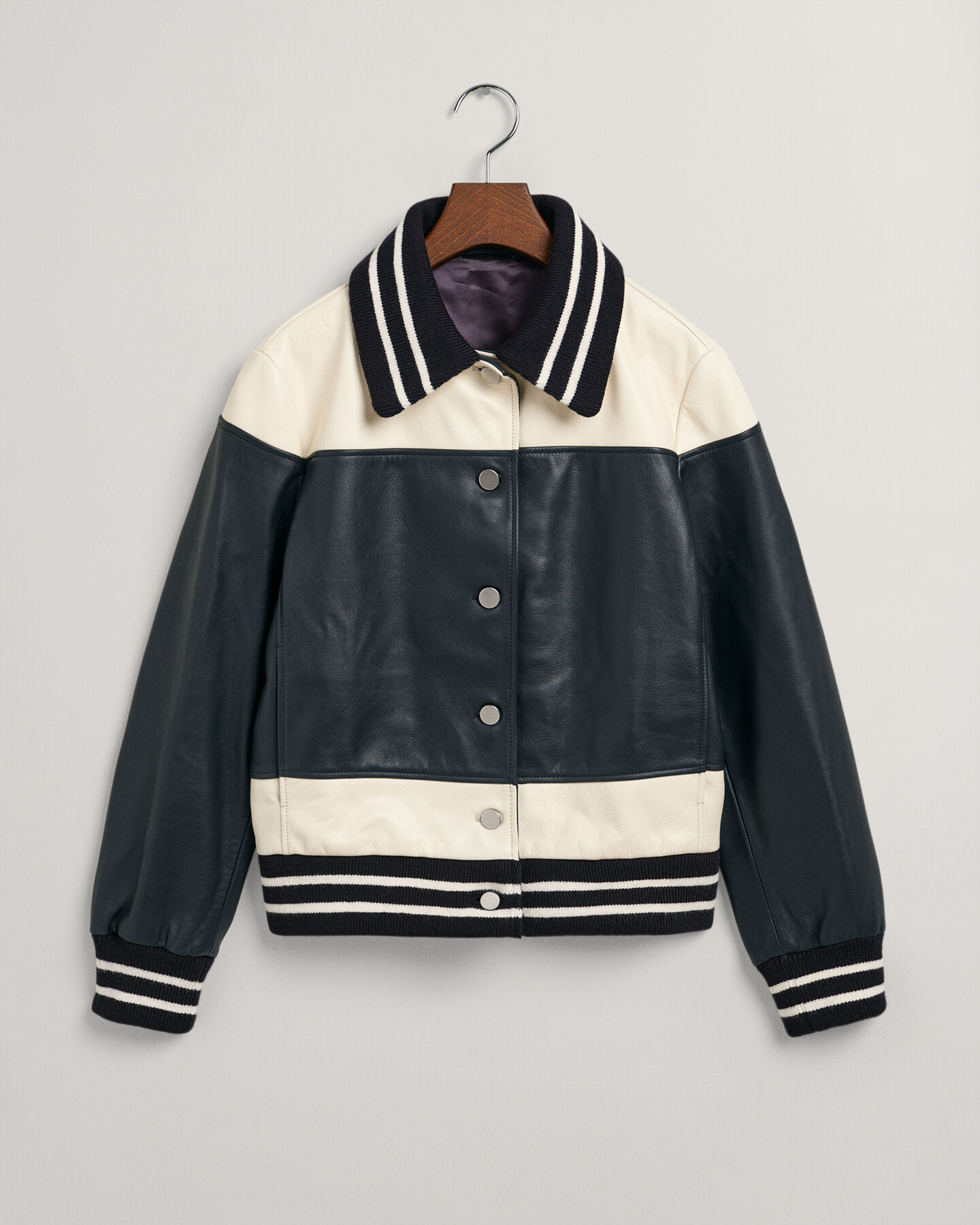 Blocked Leather Jacket