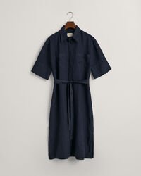 Linen Short Sleeve Shirt Dress