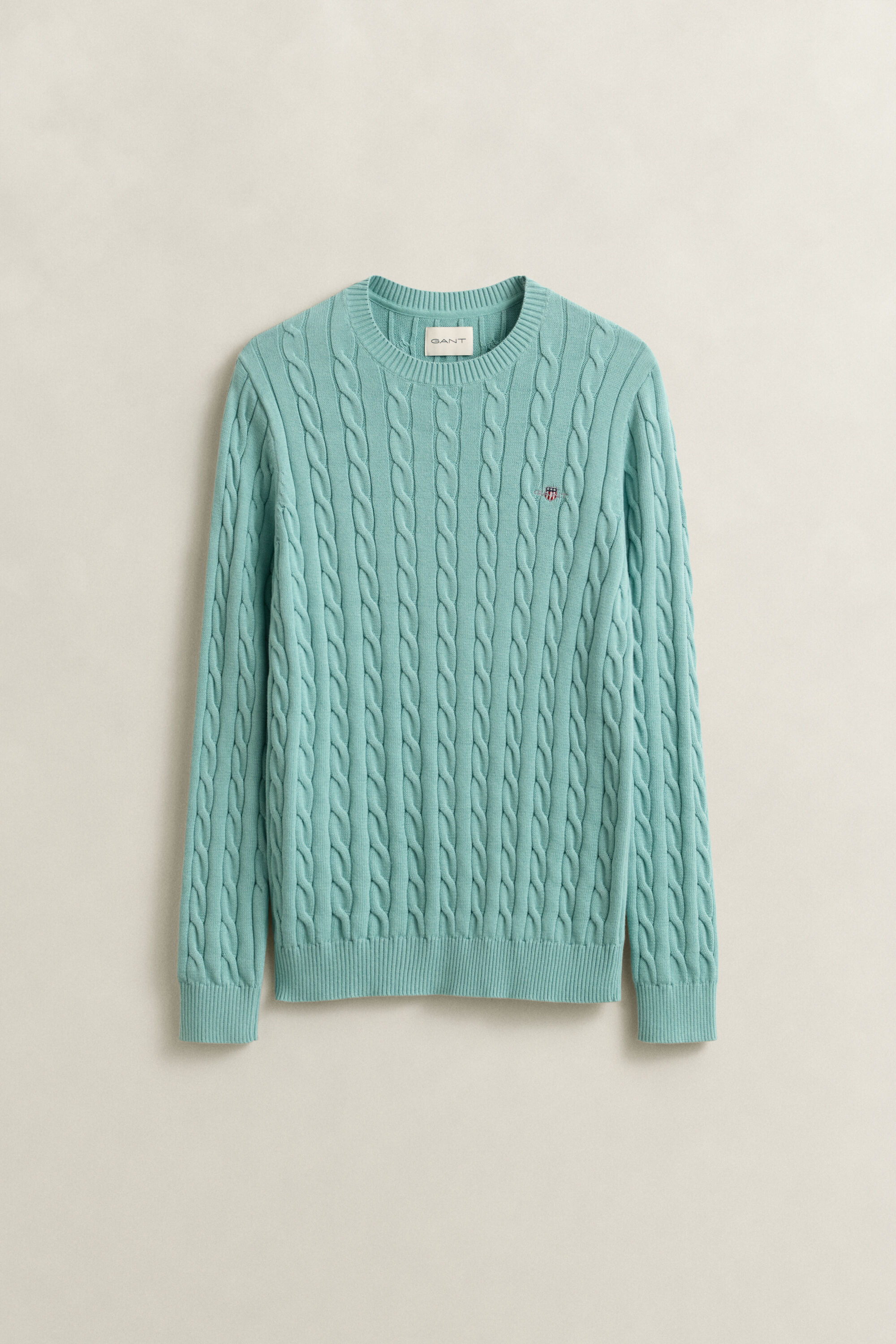 Cotton Cable Knit Crew Neck Sweater