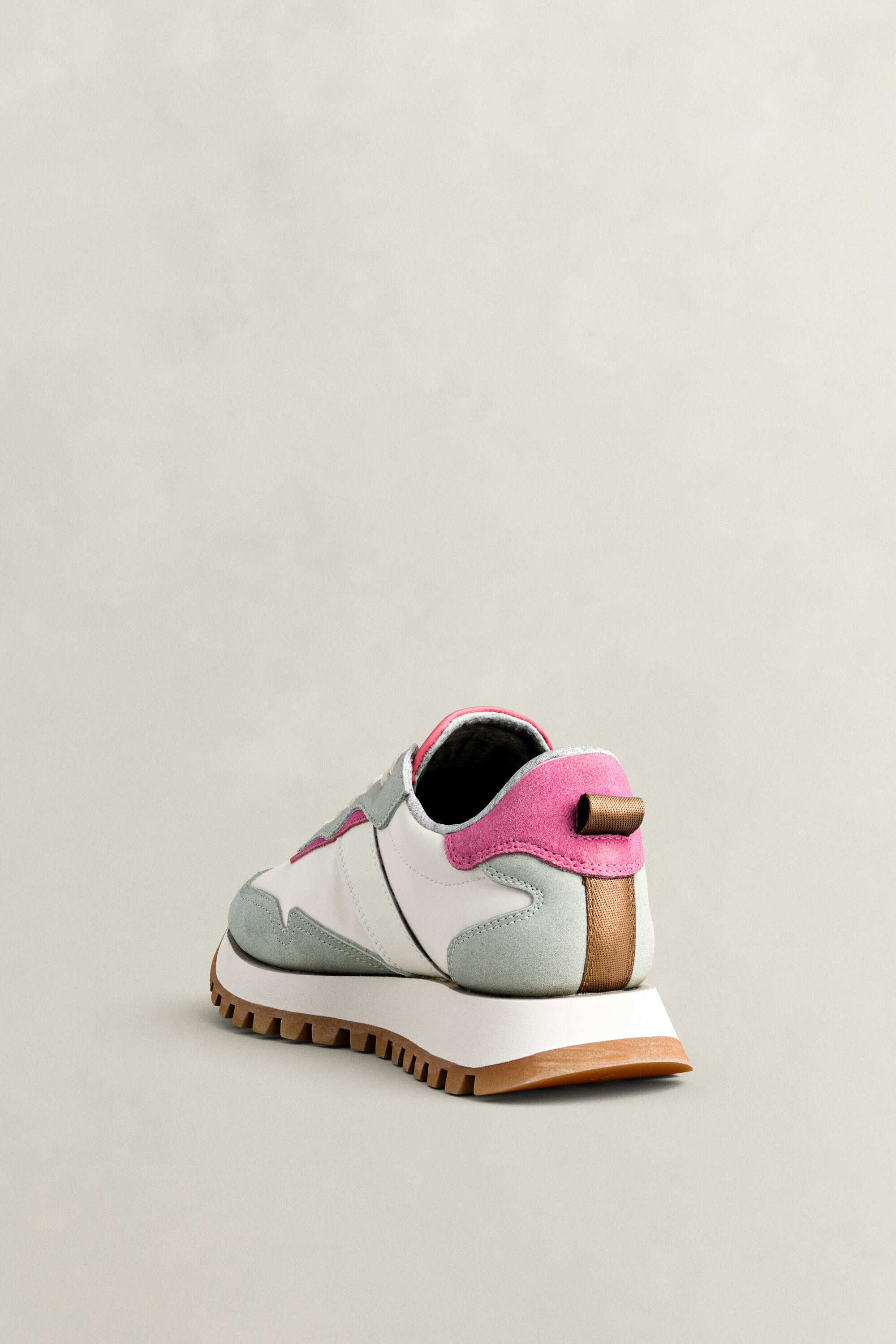 Caffay Suede Nylon Sneakers — EGGSHELL