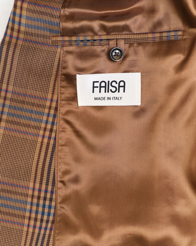 Relaxed Fit Checked Wool Blazer