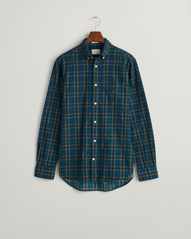 Regular Fit Checked Corduroy Shirt