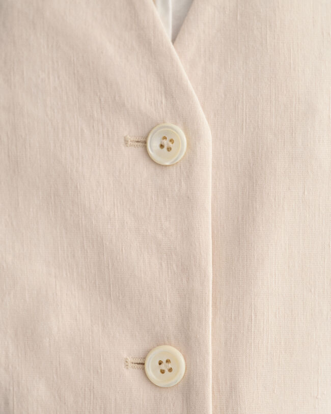 Regular Fit Stretch Linen Waistcoat