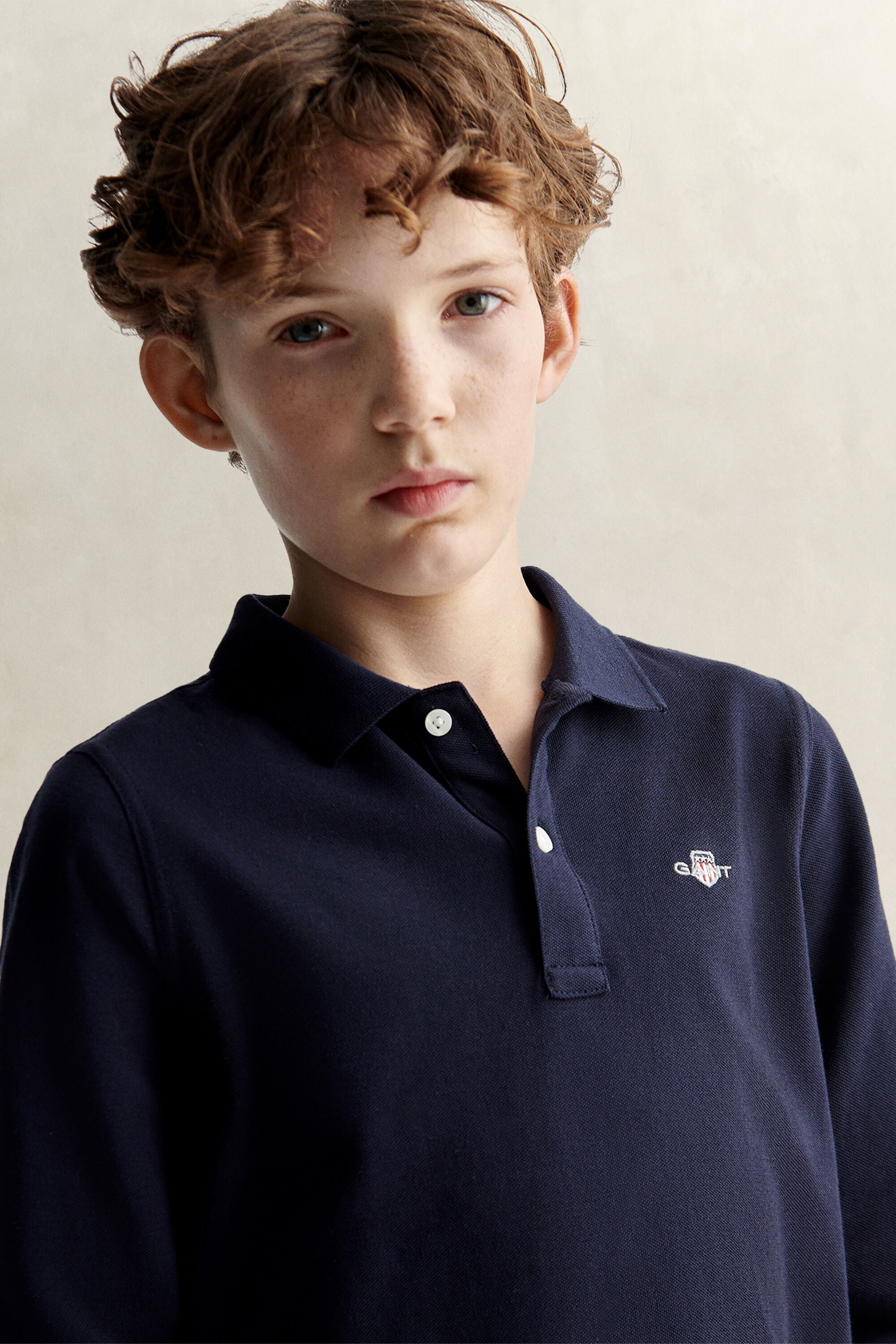 Teen Boys Shield Long Sleeve Polo Shirt