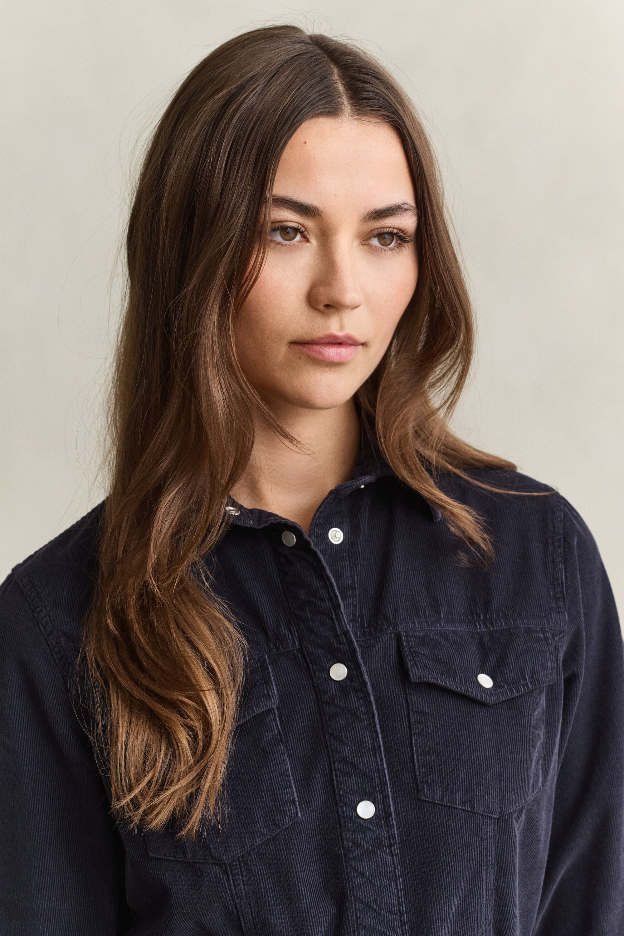 Belted Corduroy Shirt Dress
