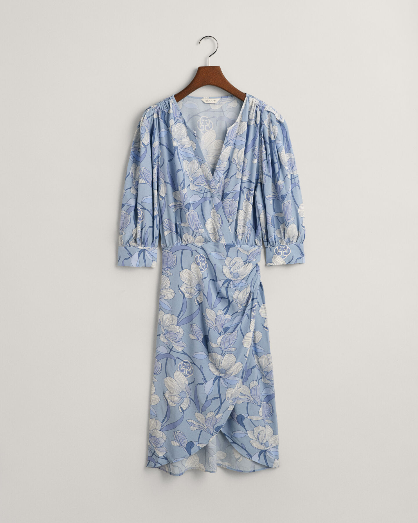 Regular Fit Magnolia Print Wrap Dress