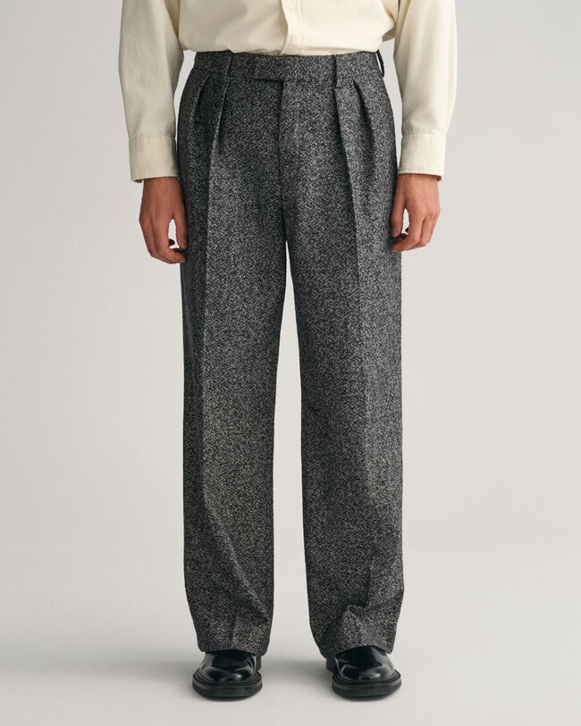 Wide Leg Tweed Suit Pants